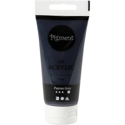 Akrylfärg, halvblank, transparent, paynes grey, 75 ml/ 1 flaska