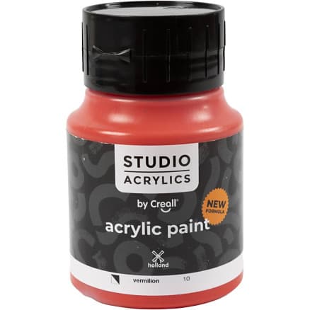 Creall Studio Akrylfärg, semi opaque, vermillion (10), 500 ml/ 1 flaska