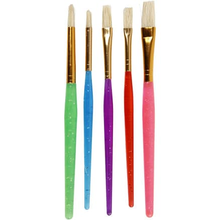 Barnpenslar, L: 14-16 cm, B: 5-10 mm, platta, runda, Ass. färger, 5 st / 1 frp.