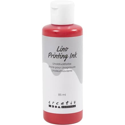 Linoleumfärg, röd, 85 ml/ 1 flaska