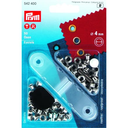 Prym Ã–ljetter / Segelringar Silver 4mm - 50 st