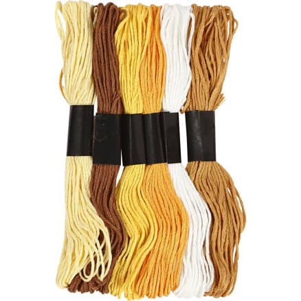 Broderigarn, tykkelse 1 mm, gylden, 6bdt./ 1 pk.