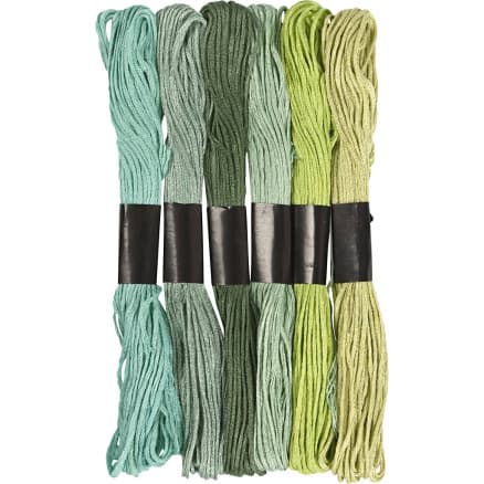 Broderigarn, tykkelse 1 mm, grøn, 6bdt./ 1 pk.