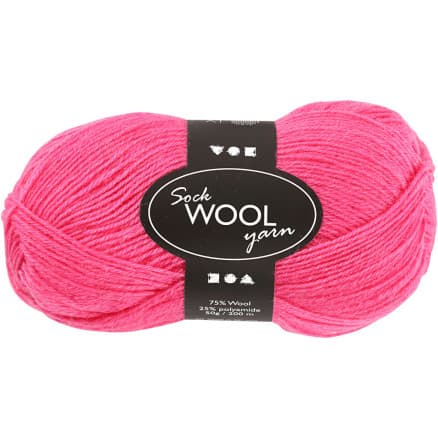 Strumpgarn, L: 200 m, rosa, 50 g/ 1 nystan