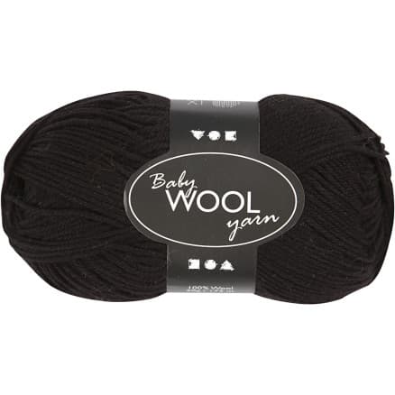 Babygarn, L: 172 m, svart, 50 g/ 1 nystan