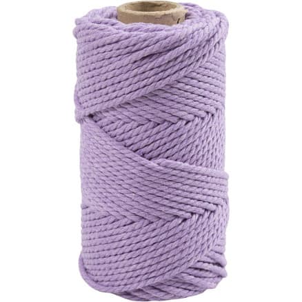 Makramégarn, L: 55 m, Dia. 4 mm, lila, 330 g/ 1 rl.