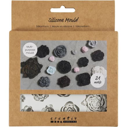 Silikonform, Rosor, H: 0,5-1 cm, L: 0,8-4 cm, 1 st.