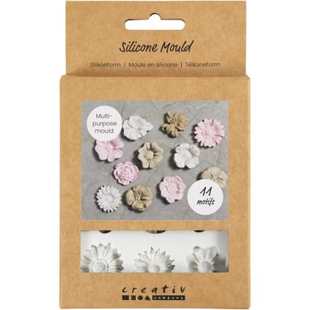 Silikoneform, Marguerit, H: 0,5 cm, L: 2-2,5 cm, 1 stk.