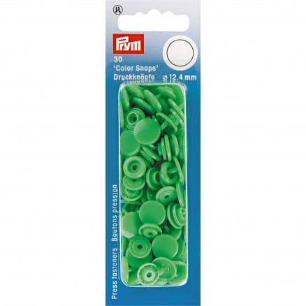 Prym Color Snaps Tryckknappar Plast Rund Ljusgrön 12,4mm - 30 st.