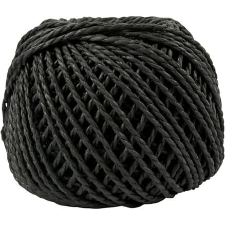 Paperyarn, tjocklek 2,5-3 mm, svart, 150 g, 40 m/ 1 nystan