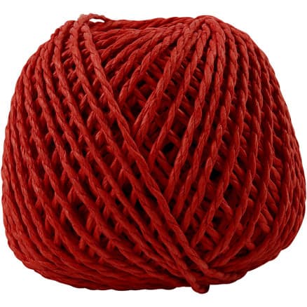Paperyarn, tjocklek 2,5-3 mm, röd, 150 g, 40 m/ 1 nystan