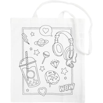 Mulebag, storlek 38x42 cm, 130 g, vit, 1 st.