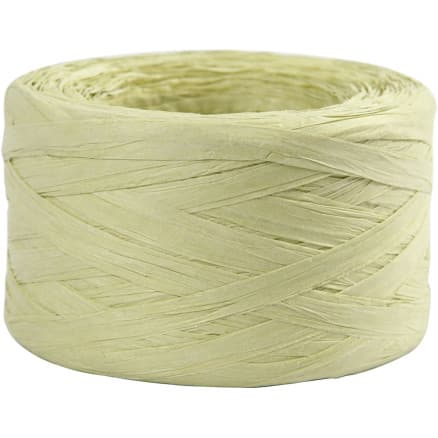 Raffia Pappersgarn, B: 7-8 mm, ljusgrön, 100 m/ 1 rl.