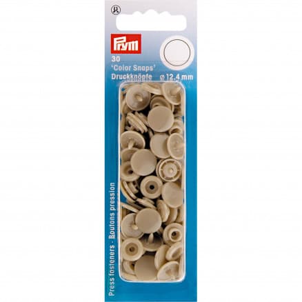 Prym Color Snaps Tryckknappar Plast Rund Champagne 12,4mm - 30 st.