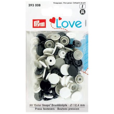 Prym Color Snaps Tryckknappar Plast Runda 12,4mm Ass. Neutral - 30 st.