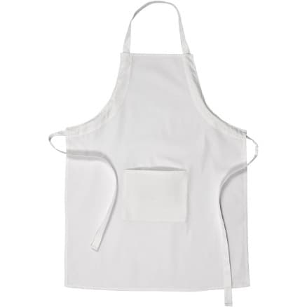 Förkläde, L: 84 cm, B: 65 cm, storlek. M-XL cm, 210 g, vit, 1 st.