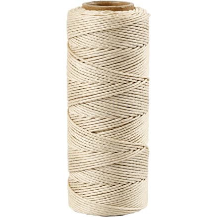Bambusnöre, tjocklek 1 mm, råvit, 65 m/ 1 rl.