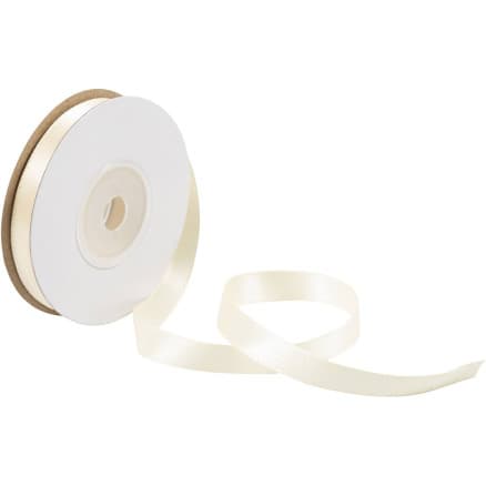 Satinband, B: 10 mm, cream, 10 m/ 1 rl.