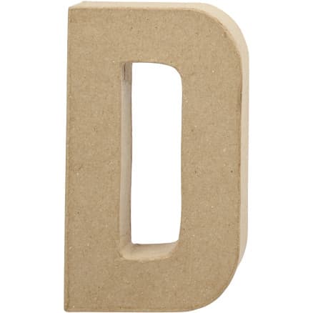 Bokstav, D, H: 20,2 cm, B: 11,5 cm, tjocklek 2,5 cm, 1 st.