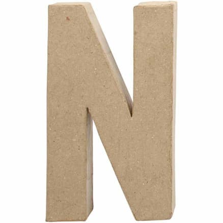 Bokstav, N, H: 20,2 cm, B: 11,5 cm, tjocklek 2,5 cm, 1 st.
