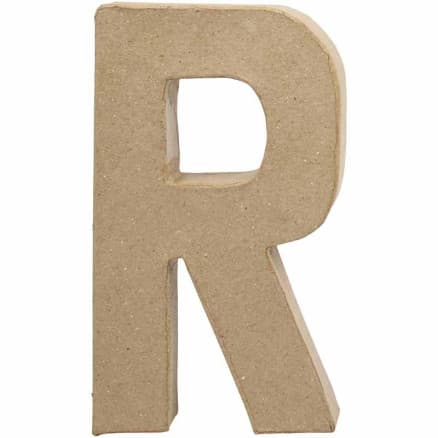 Bokstav, R, H: 20,5 cm, B: 11,7 cm, tjocklek 2,5 cm, 1 st.