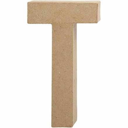 Bokstav, T, H: 20,5 cm, B: 11 cm, tjocklek 2,5 cm, 1 st.