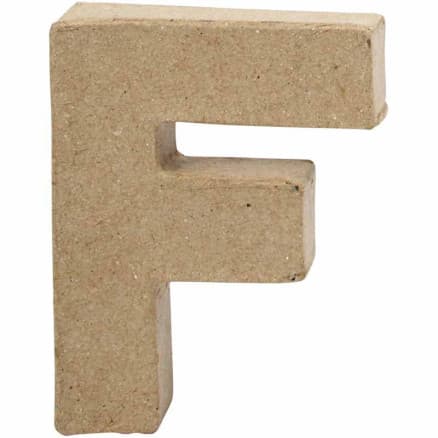 Bokstav, F, H: 10 cm, B: 7,6 cm, tjocklek 1,7 cm, 1 st.