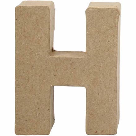 Bokstav, H, H: 10 cm, B: 7,6 cm, tjocklek 1,7 cm, 1 st.