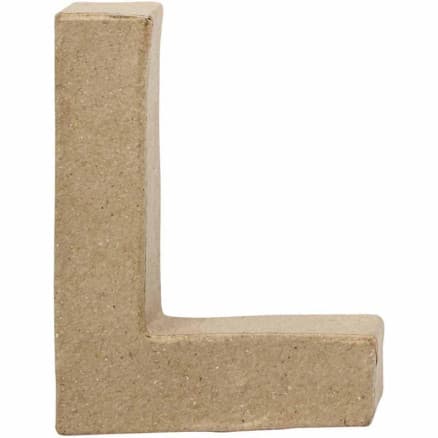 Bokstav, L, H: 10 cm, B: 7,5 cm, tjocklek 1,7 cm, 1 st.
