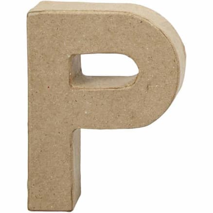 Bokstav, P, H: 10 cm, B: 7,7 cm, tjocklek 1,7 cm, 1 st.