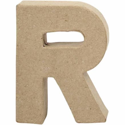 Bokstav, R, H: 10 cm, B: 7,5 cm, tjocklek 1,7 cm, 1 st.