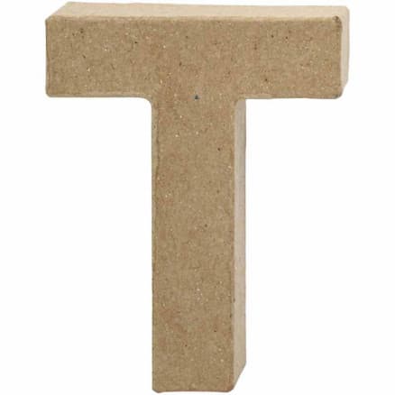 Bokstav, T, H: 10 cm, B: 7,8 cm, tjocklek 1,7 cm, 1 st.