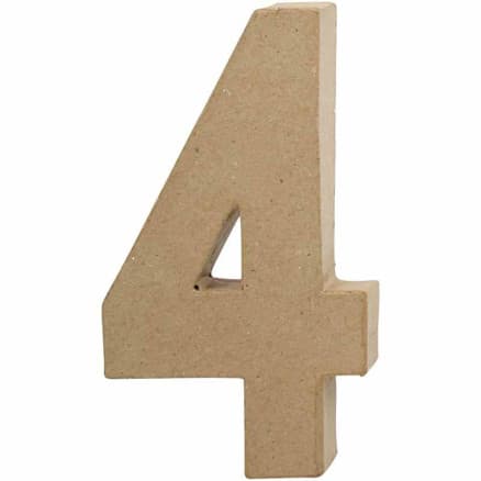Siffror, 4, H: 20,5 cm, B: 12 cm, tjocklek 2,5 cm, 1 st.