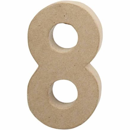 Siffror, 8, H: 20,2 cm, B: 11 cm, tjocklek 2,5 cm, 1 st.