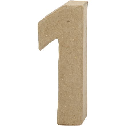 Siffror, 1, H: 10 cm, B: 3,5 cm, tjocklek 1,7 cm, 1 st.