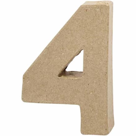 Siffror, 4, H: 10 cm, B: 6,8 cm, tjocklek 1,7 cm, 1 st.