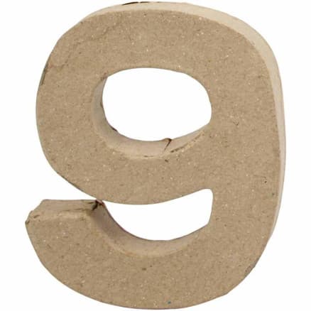 Nummer, 9, H: 10 cm, B: 8,5 cm, tjocklek 1,7 cm, 1 st.