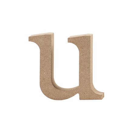 Bokstav, u, H: 8,5 cm, tjocklek 2 cm, 1 st.