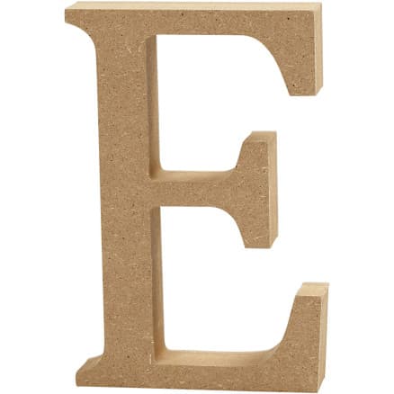 Bokstav, E, H: 13 cm, tjocklek 2 cm, 1 st.