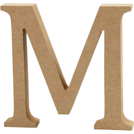 Bokstav, M, H: 13 cm, tjocklek 2 cm, 1 st.