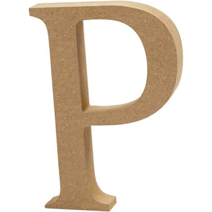 Bokstav, P, H: 13 cm, tjocklek 2 cm, 1 st.