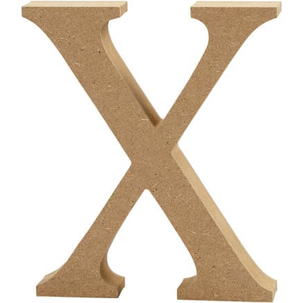 Bokstav, X, H: 13 cm, tjocklek 2 cm, 1 st.