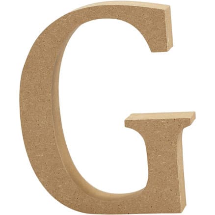 Bokstav, G, H: 8 cm, tjocklek 1,5 cm, 1 st.