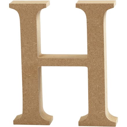 Bokstav, H, H: 8 cm, tjocklek 1,5 cm, 1 st.