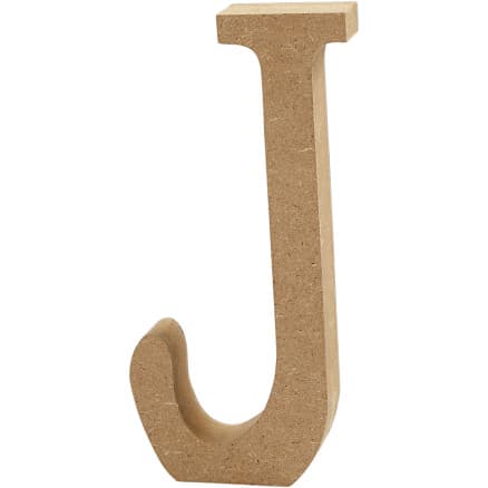 Bokstav, J, H: 8 cm, tjocklek 1,5 cm, 1 st.