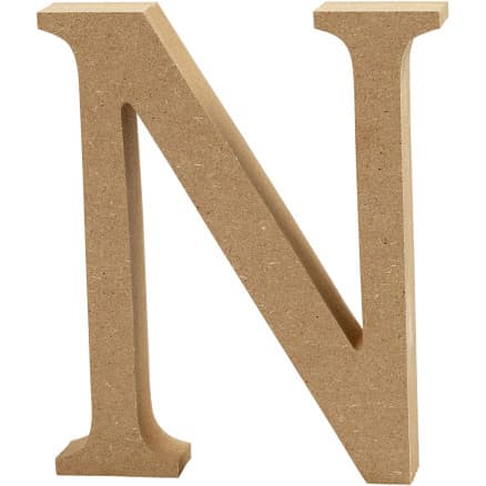 Bokstav, N, H: 8 cm, tjocklek 1,5 cm, 1 st.