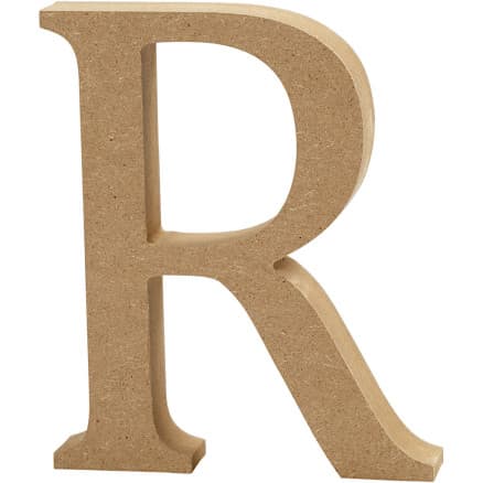 Bokstav, R, H: 8 cm, tjocklek 1,5 cm, 1 st.