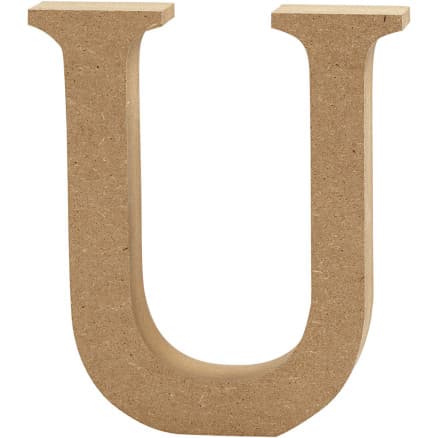 Bokstav, U, H: 8 cm, tjocklek 1,5 cm, 1 st.