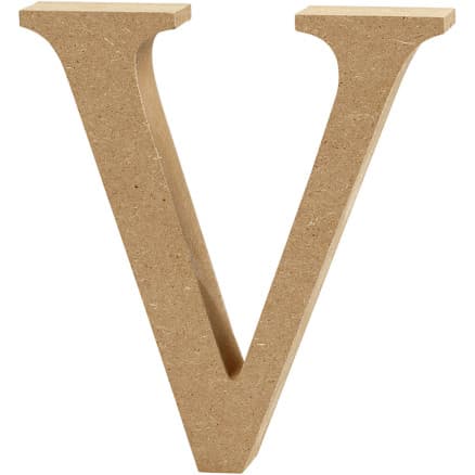 Bokstav, V, H: 8 cm, tjocklek 1,5 cm, 1 st.