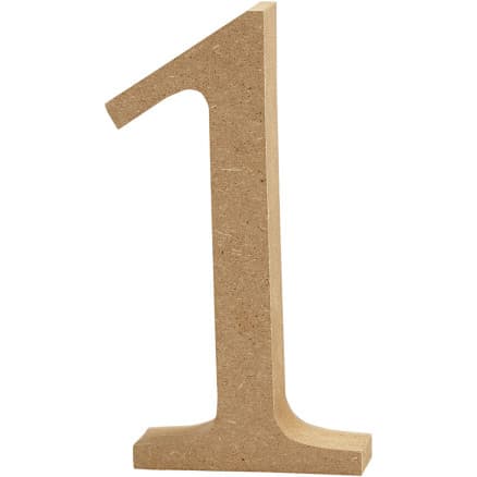 Siffror, 1, H: 8 cm, tjocklek 1,5 cm, 1 st.